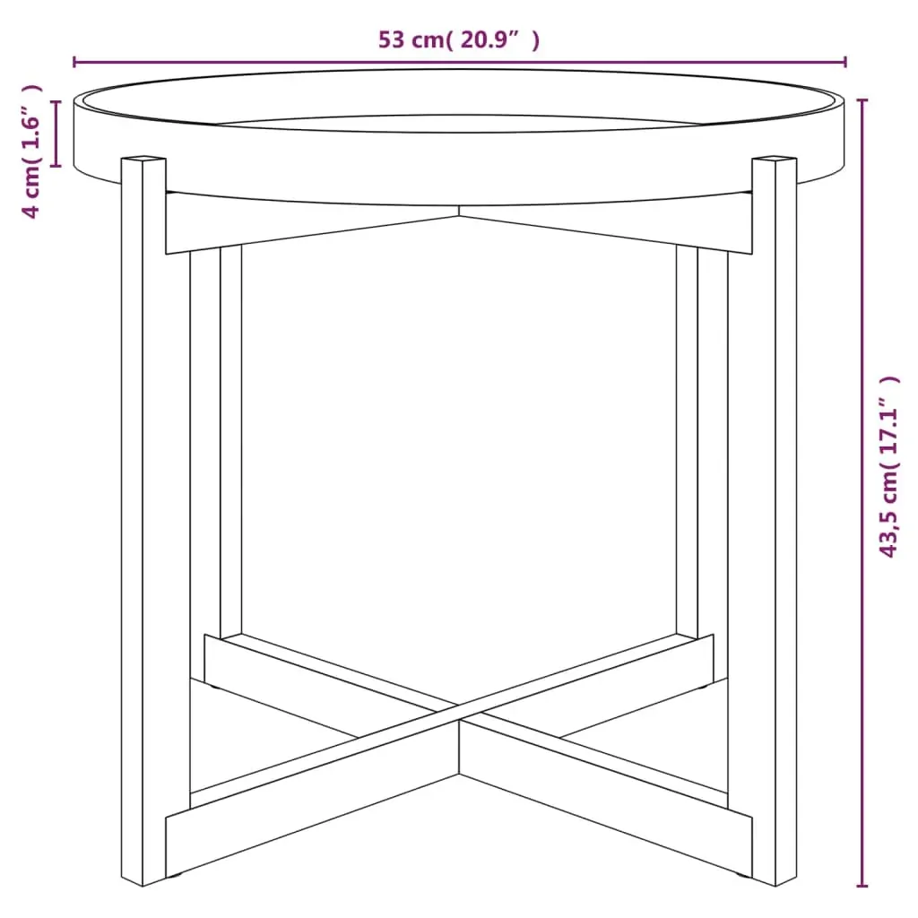 Coffee Table 53x53x43.5cm Engineered Wood&Solid Wood Pine Price