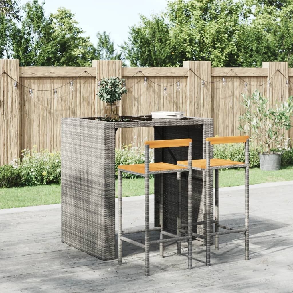 Bar Stools Poly Rattan and Solid Wood Acacia Price