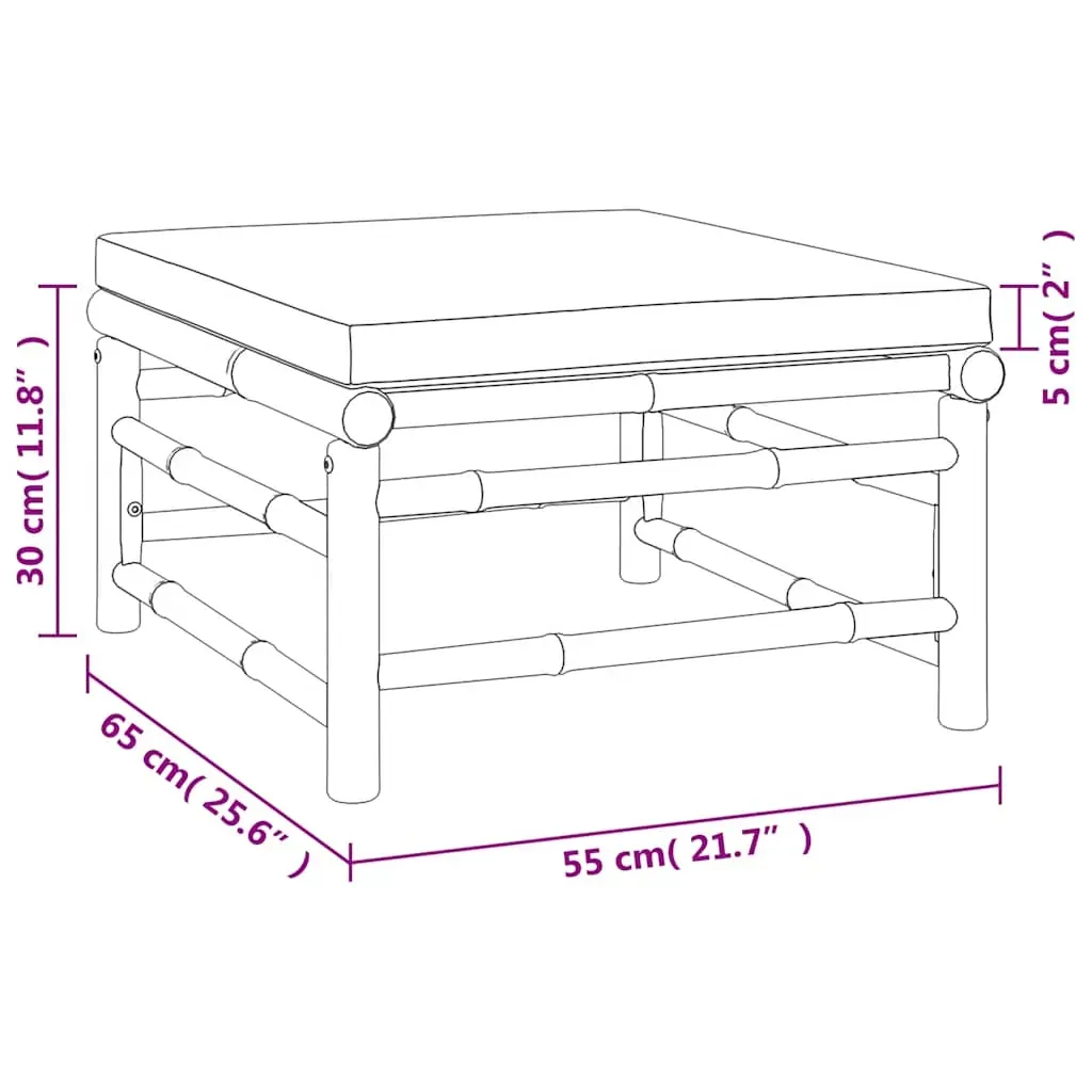 Garden Footstool with Cushion Bamboo Price