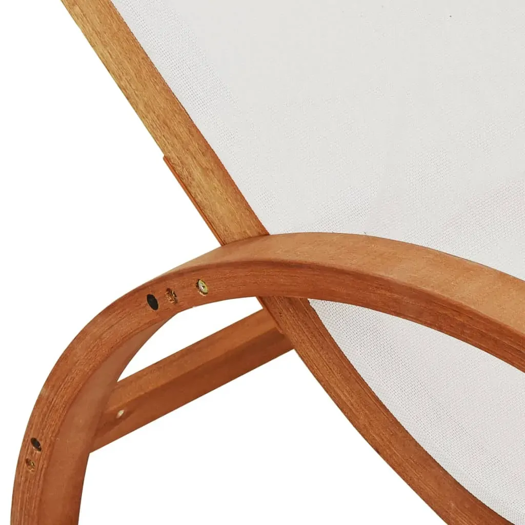 Sun Lounger with Pillow Textilene and Solid Wood Poplar Price