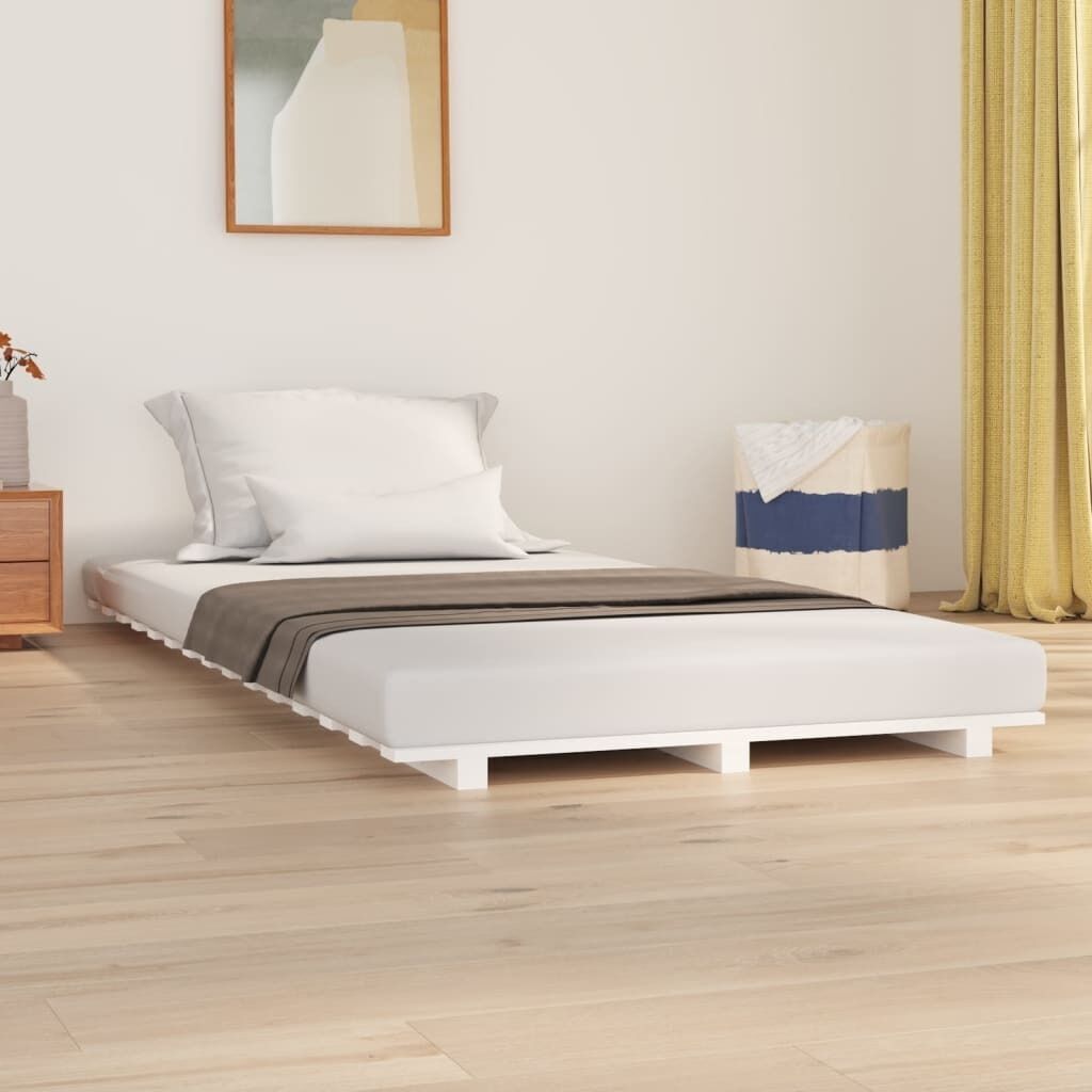 Bed Frame without Mattress White 150x200 cm Solid Wood Pine Price