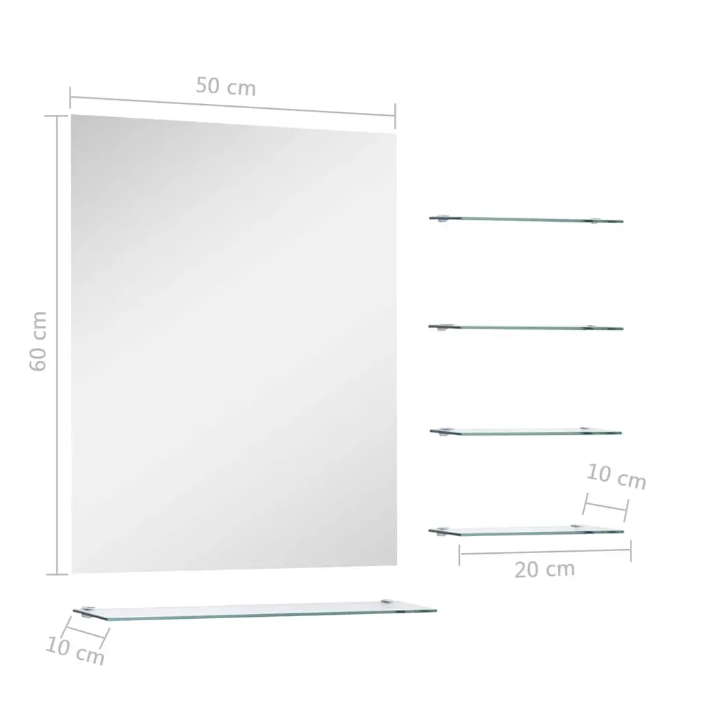 Wall Mirror with Shelf Tempered Glass Price