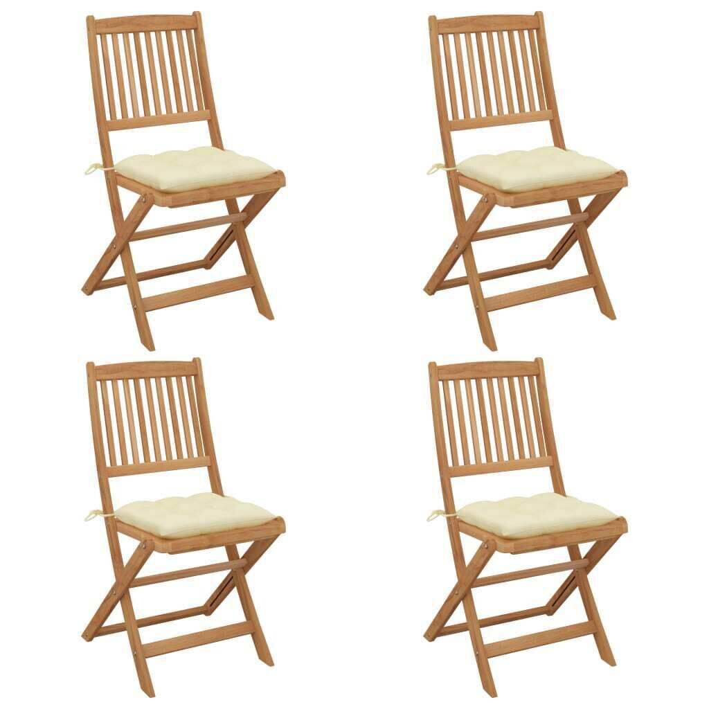 Folding Garden Chairs with Cushions Solid Wood Acacia Price