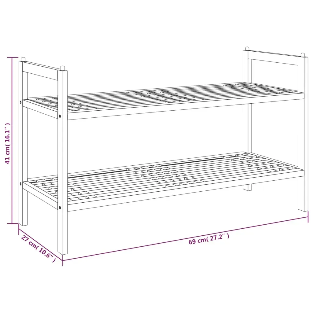 Shoe Rack 69x27x41 cm Solid Walnut Wood Price