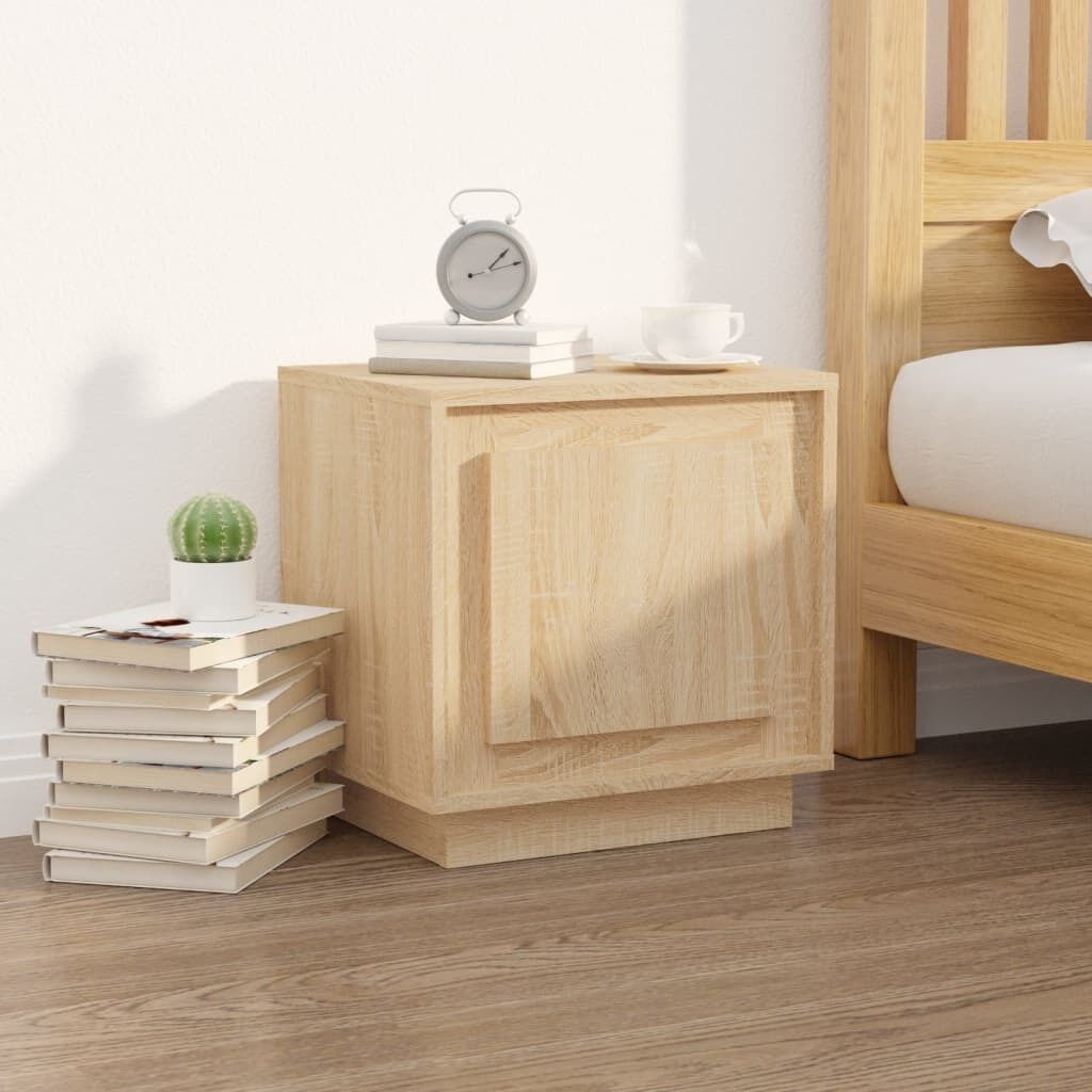 Bedside Cabinet White 44x35x45 cm Engineered Wood Price