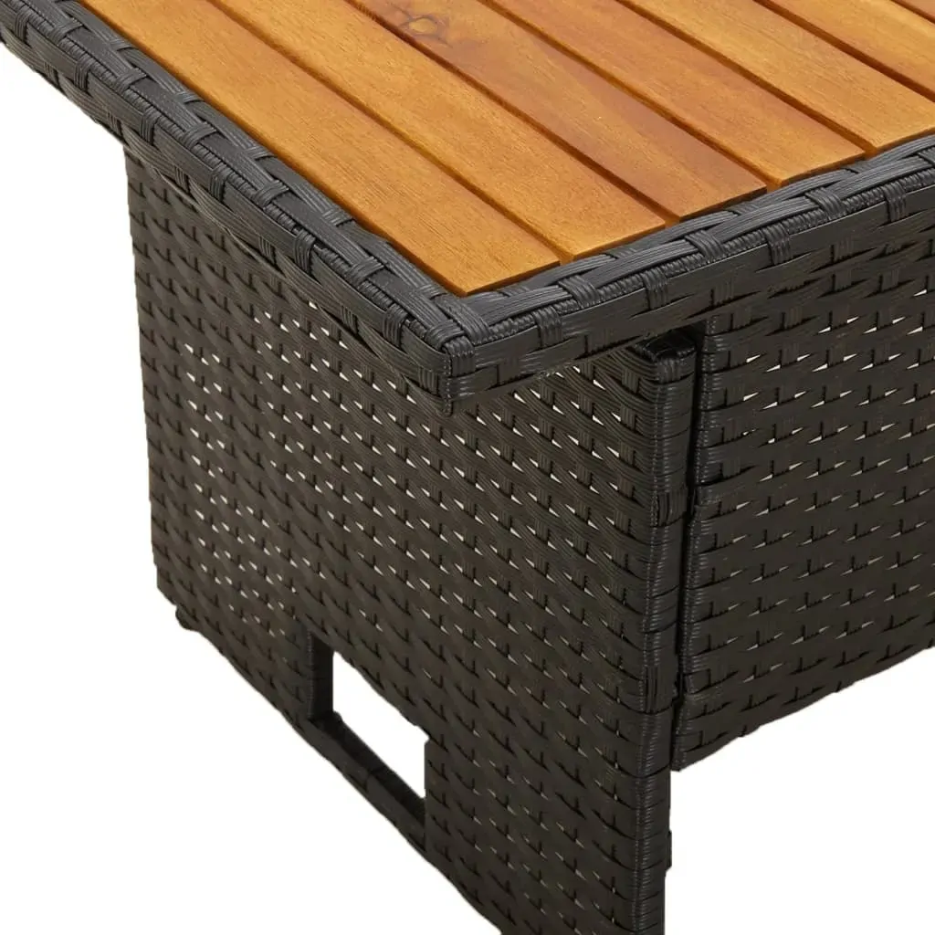 Garden Table 100x50x43/63 cm Solid Wood Acacia&Poly Rattan Price