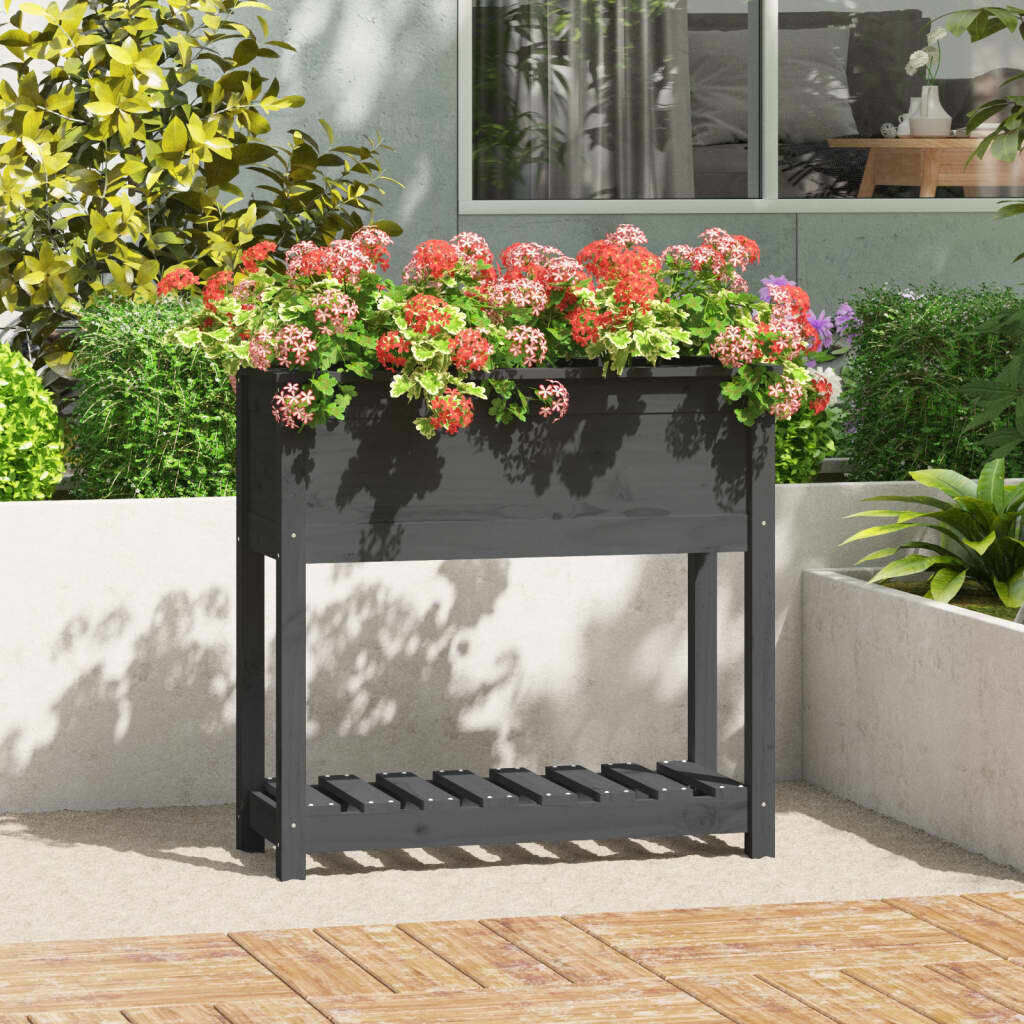 Planter with Shelf Solid Wood Pine Price