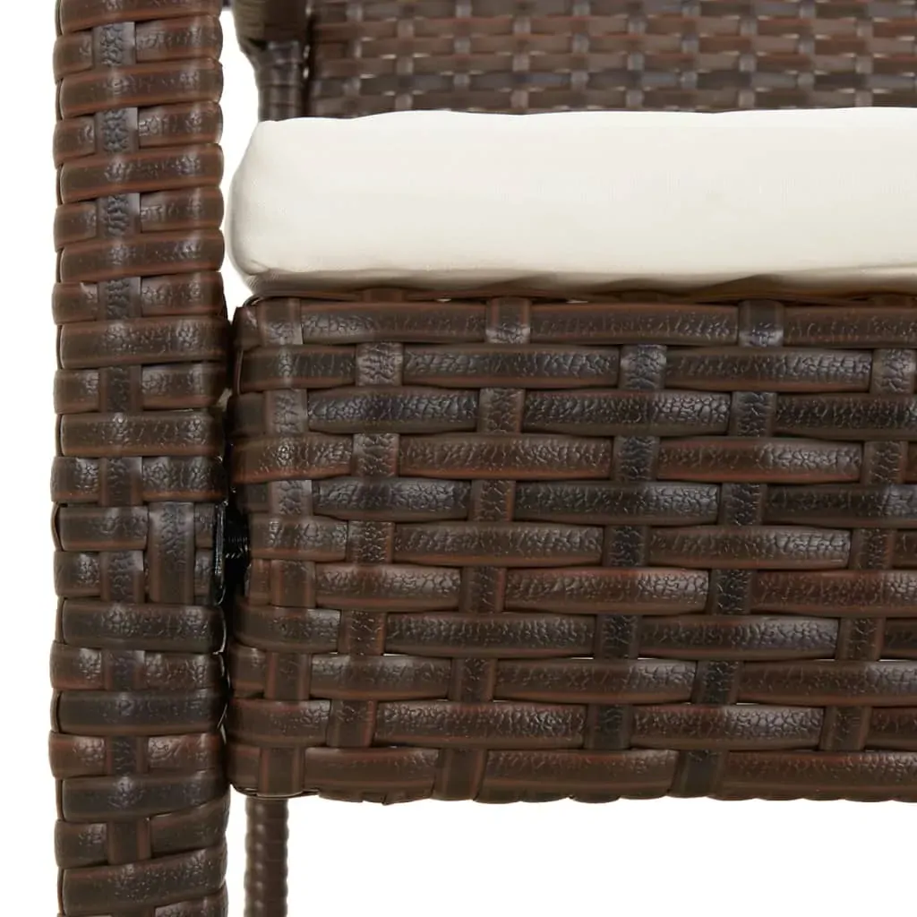 Garden Bench with Cushion 105 cm Poly Rattan Price