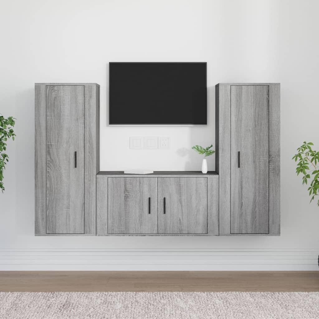 3 Piece TV Cabinet Set Engineered Wood Price