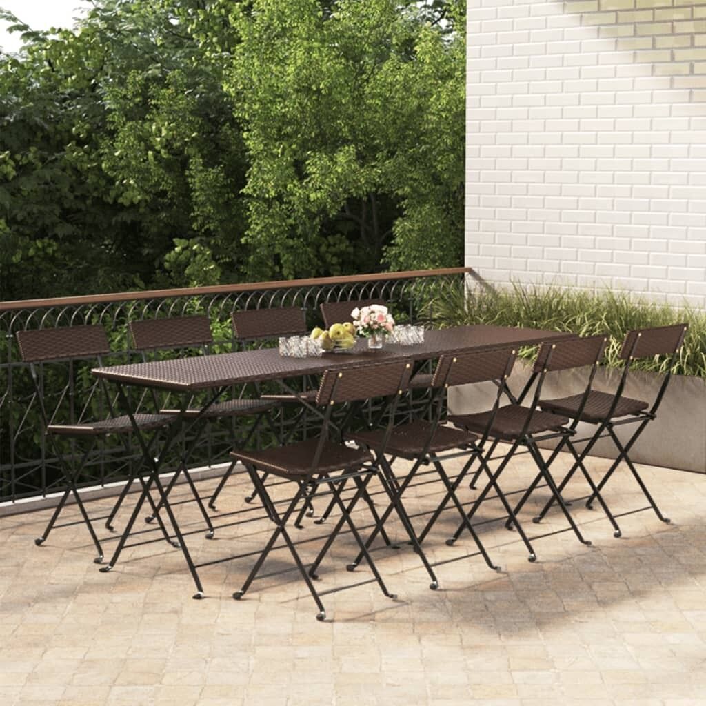 Folding Bistro Chairs Poly Rattan and Steel Price