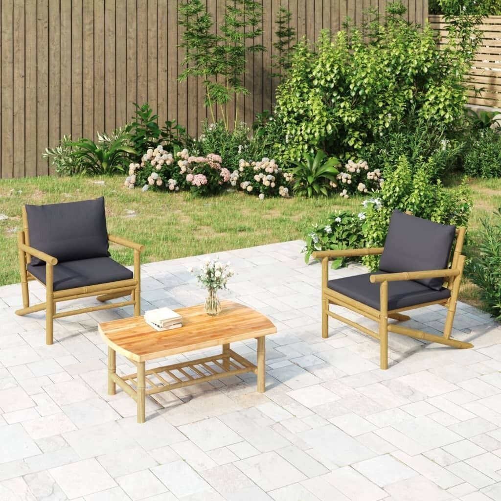 Garden Bench with Cushions Bamboo Price