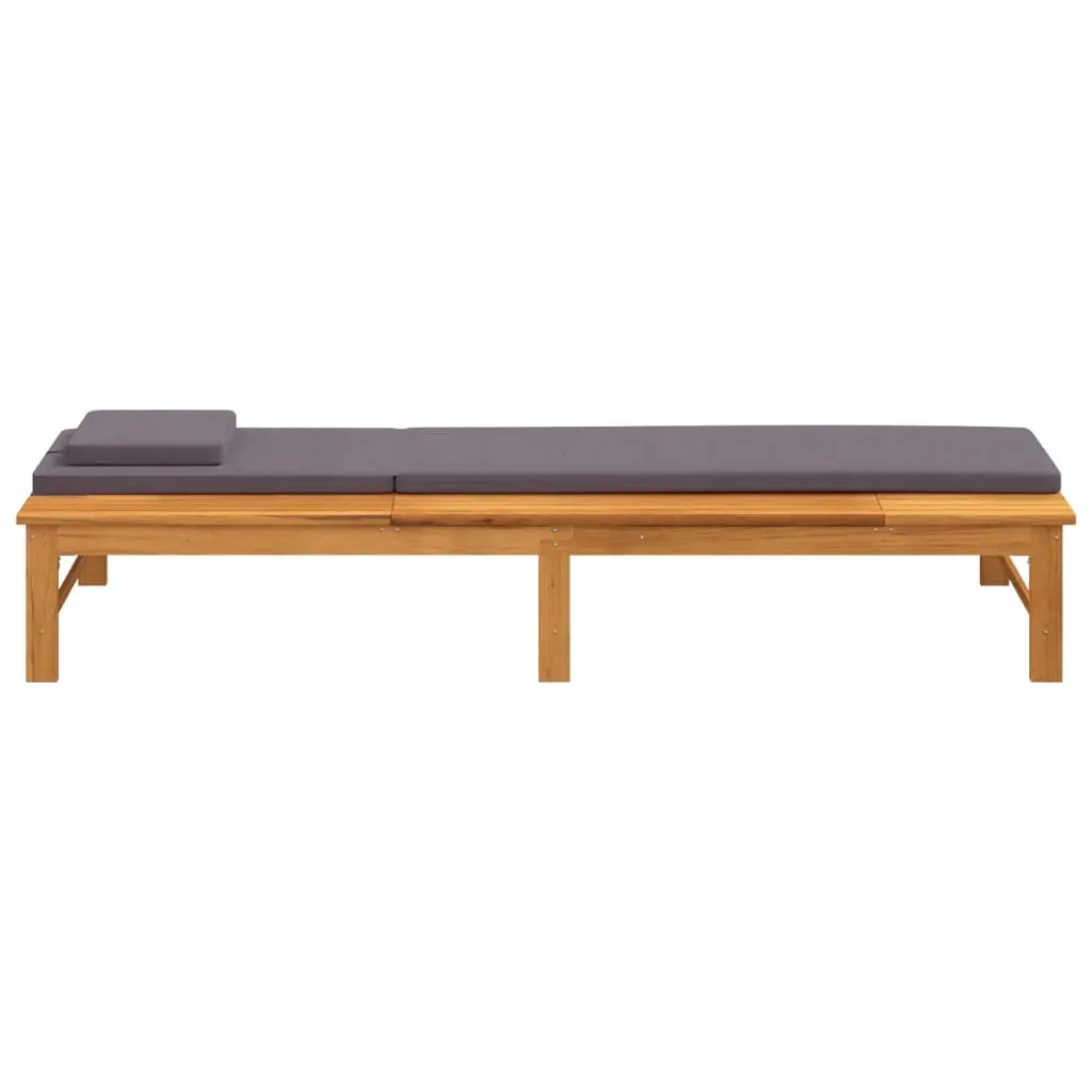 Sun Lounger with Cushion and Pillow Solid Wood Acacia Price