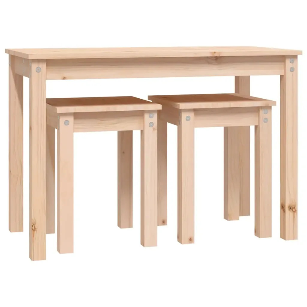 Nesting Tables 3 pcs Solid Wood Pine Price