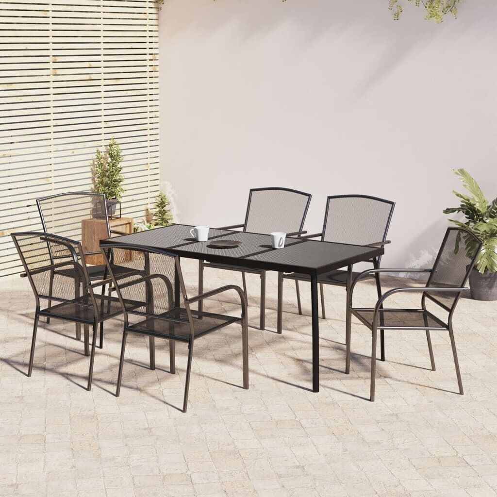Garden Dining Set Anthracite Steel Price
