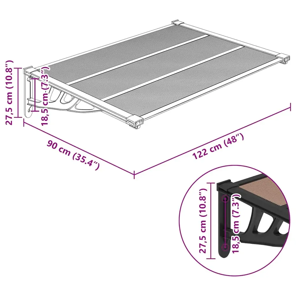 Door Canopy Black Polycarbonate Price