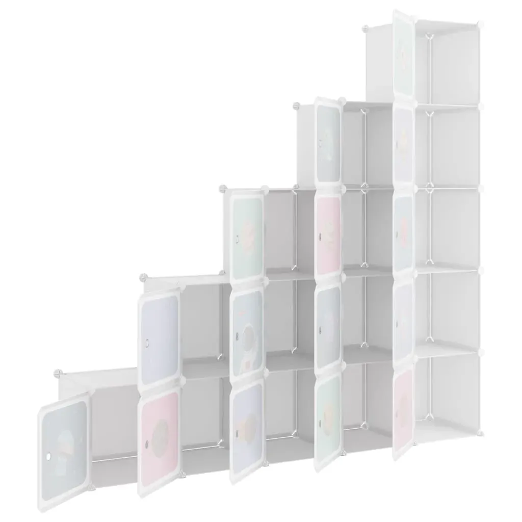 Cube Storage Cabinet for Kids with Cubes White PP Price
