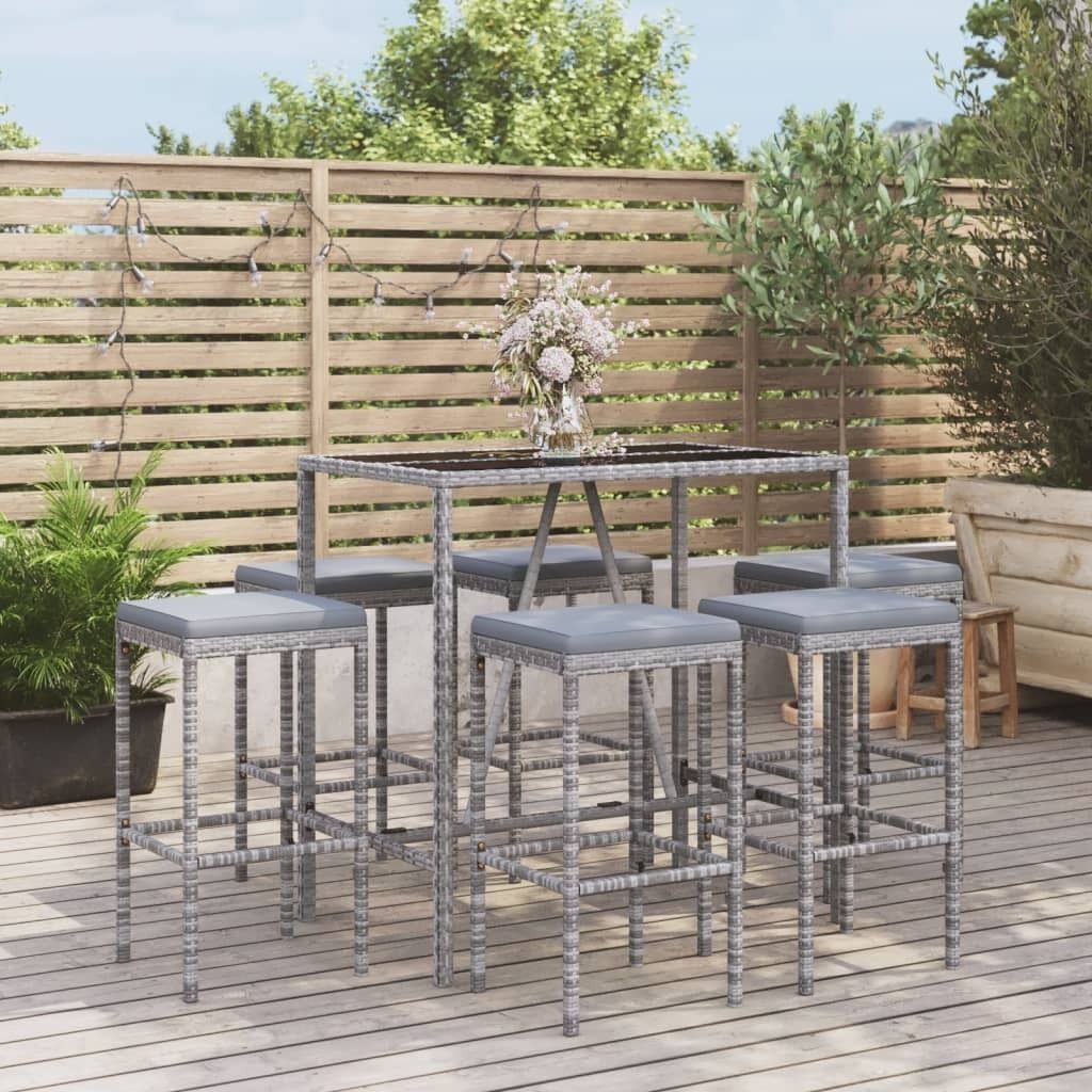 Garden Bar Set with Cushions Poly Rattan Price