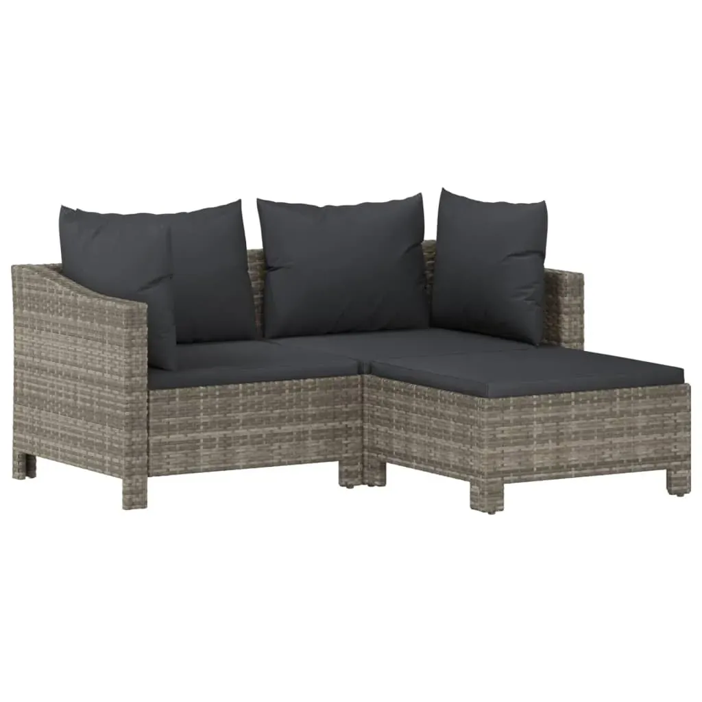 Garden Lounge Set with Cushions Grey Poly Rattan Price