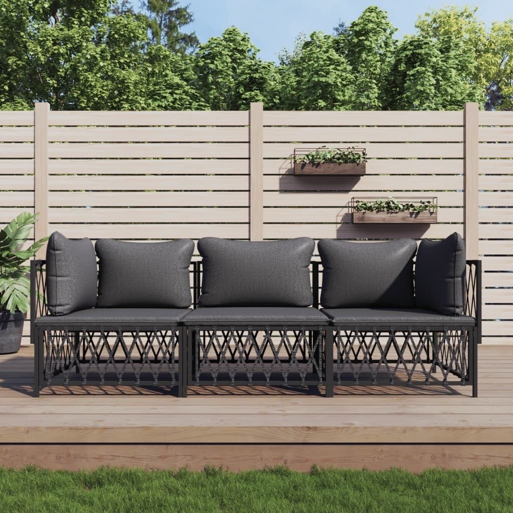 Garden Lounge Set with Cushions Steel Price