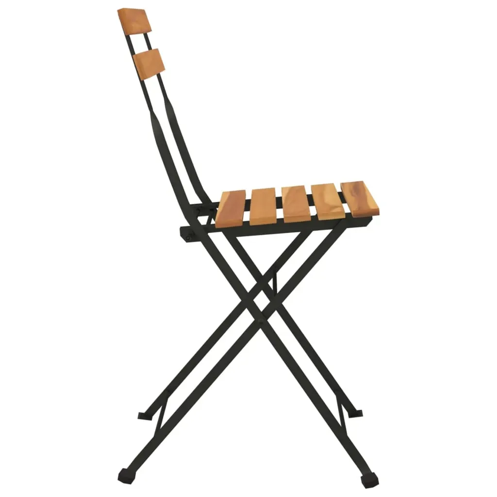 Folding Bistro Chairs Solid Wood Teak and Steel Price