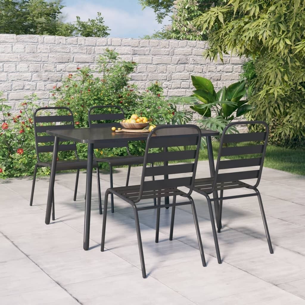 Garden Dining Set Anthracite Steel Price