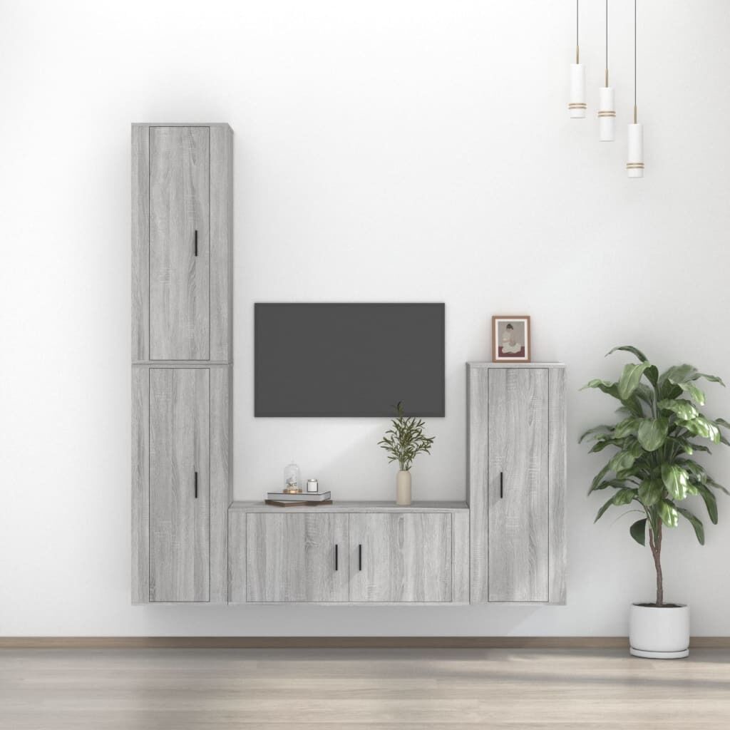 4 Piece TV Cabinet Set Engineered Wood Price