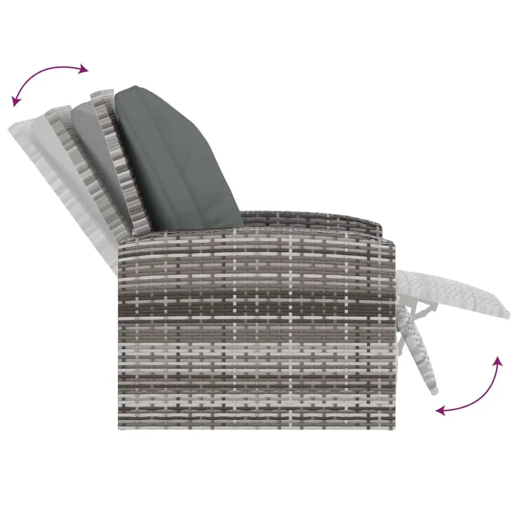 Garden Reclining Chair with Cushions Poly Rattan Price