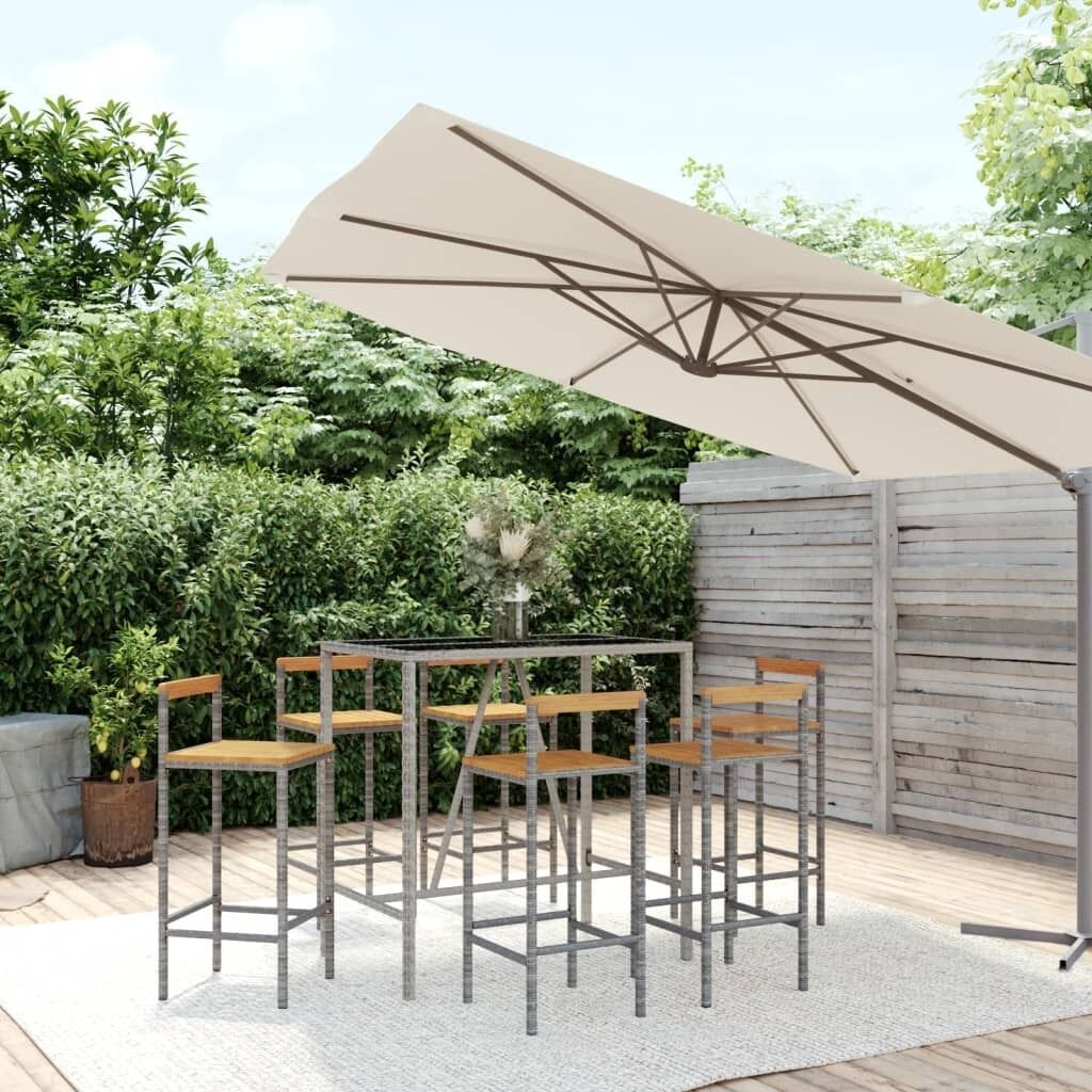 Garden Bar Set Poly Rattan& Solid Wood Acacia Price