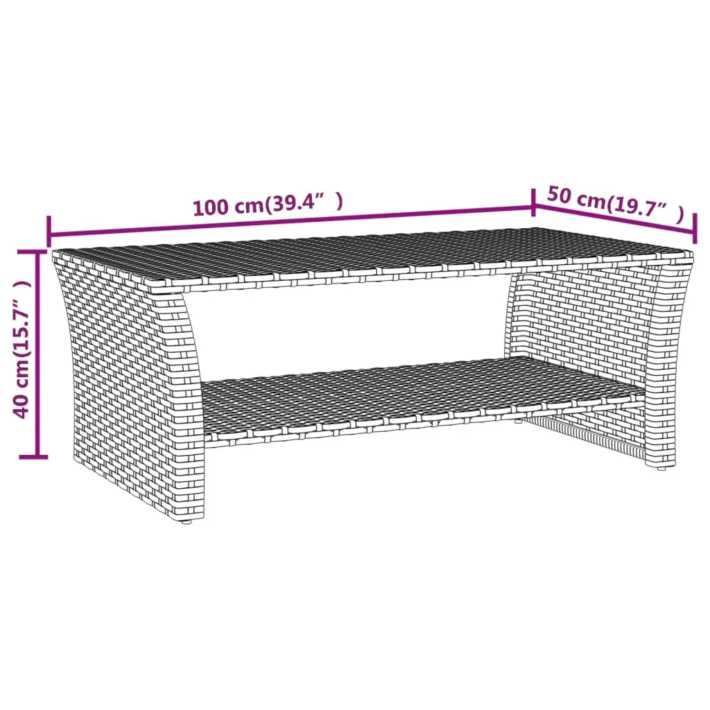 Coffee Table 100x50x40 cm Poly Rattan Price