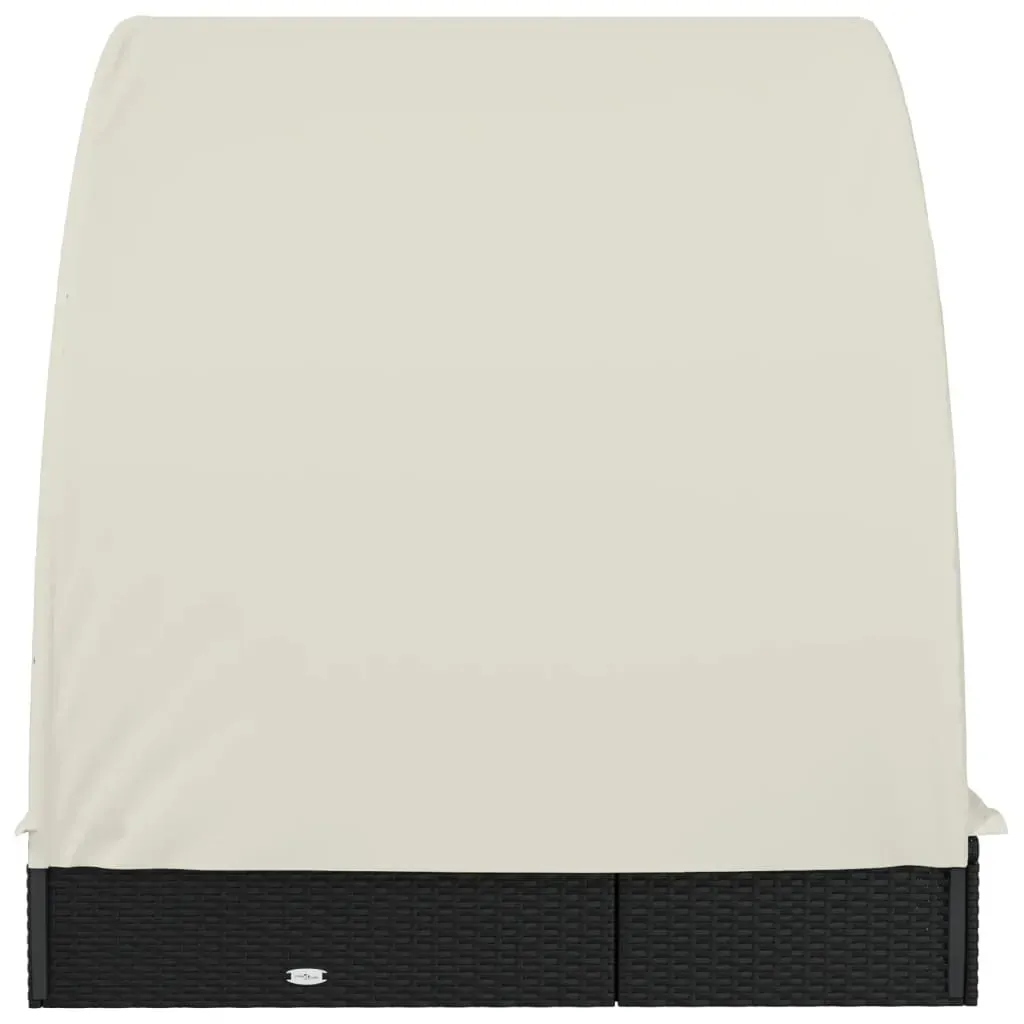 2-Person Sunbed with Round Roof 211x112x140 cm Poly Rattan Price