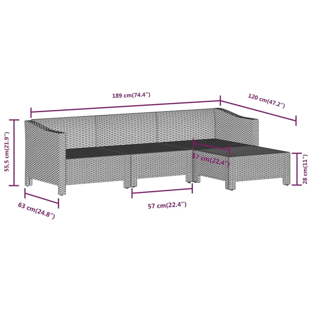 Garden Lounge Set with Cushions Grey Poly Rattan Price