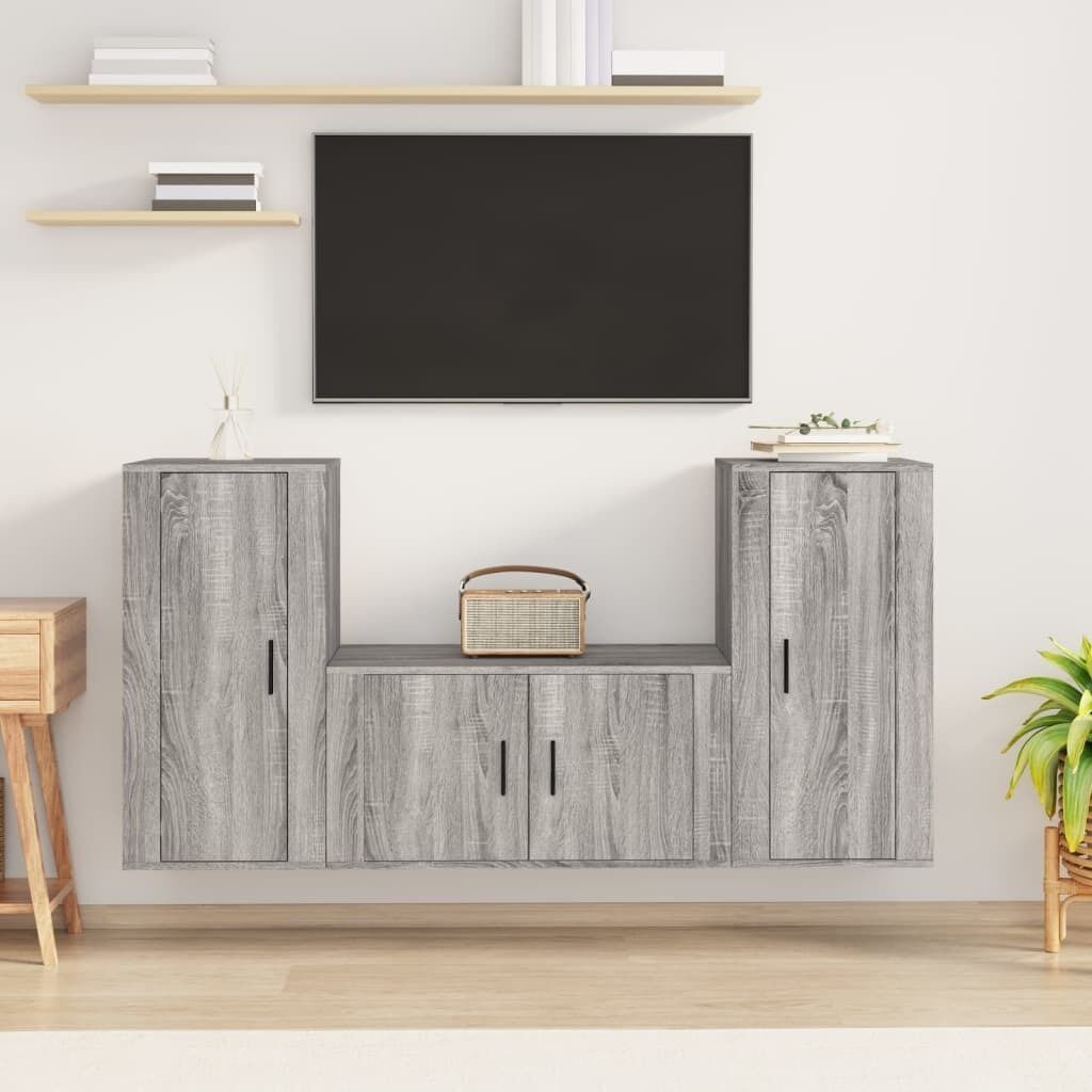 3 Piece TV Cabinet Set Engineered Wood Price