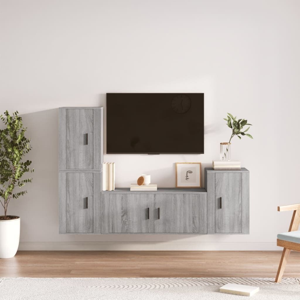 4 Piece TV Cabinet Set Engineered Wood Price