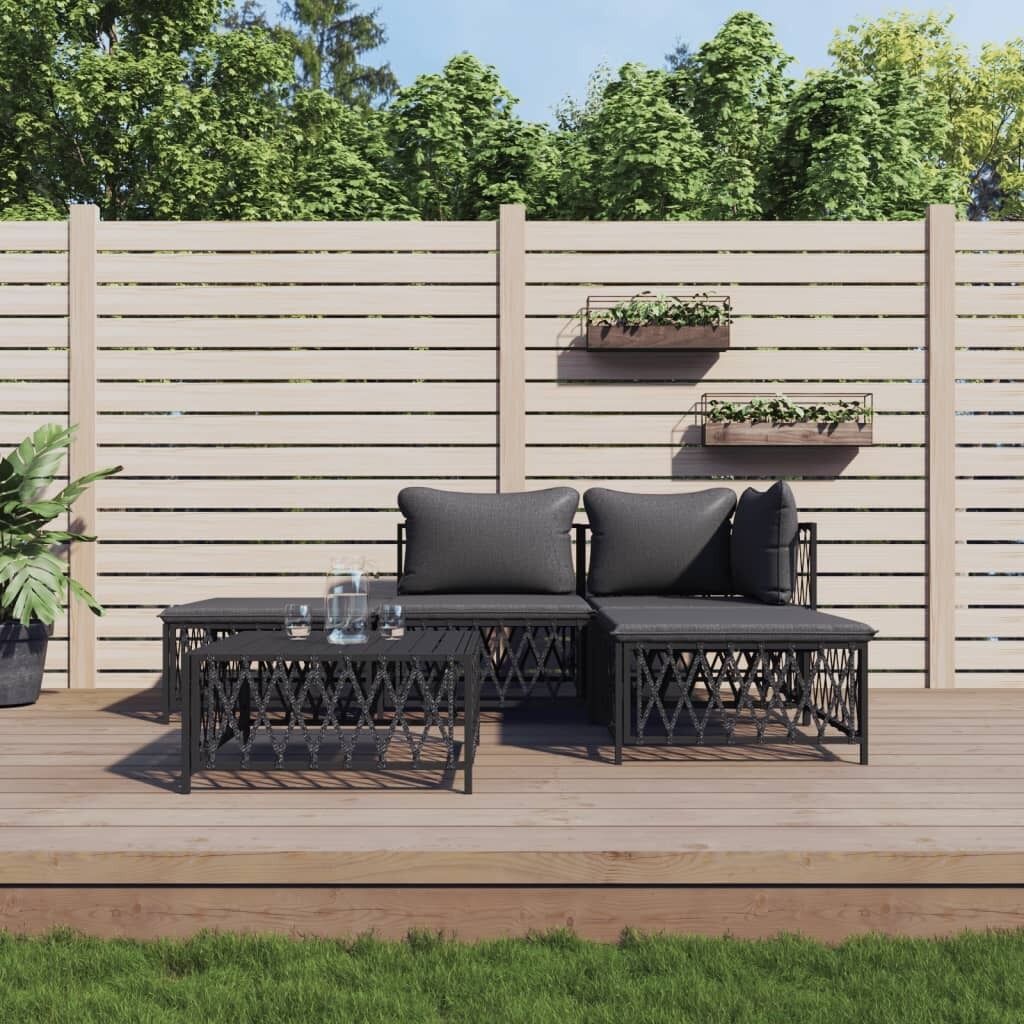 Garden Lounge Set with Cushions Steel Price
