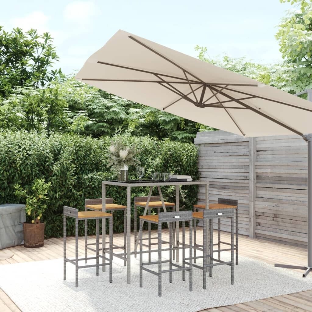 Garden Bar Set Poly Rattan& Solid Wood Acacia Price
