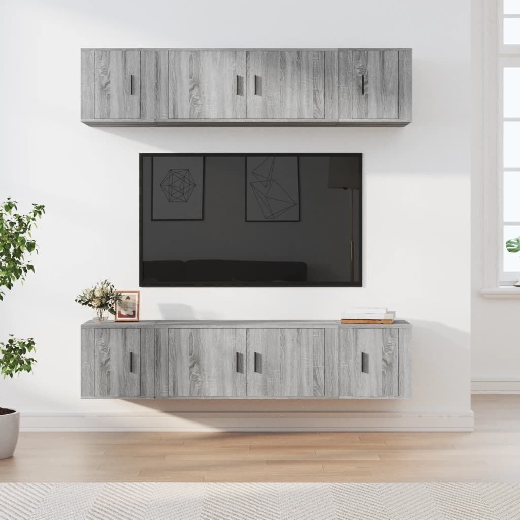 6 Piece TV Cabinet Set Engineered Wood Price