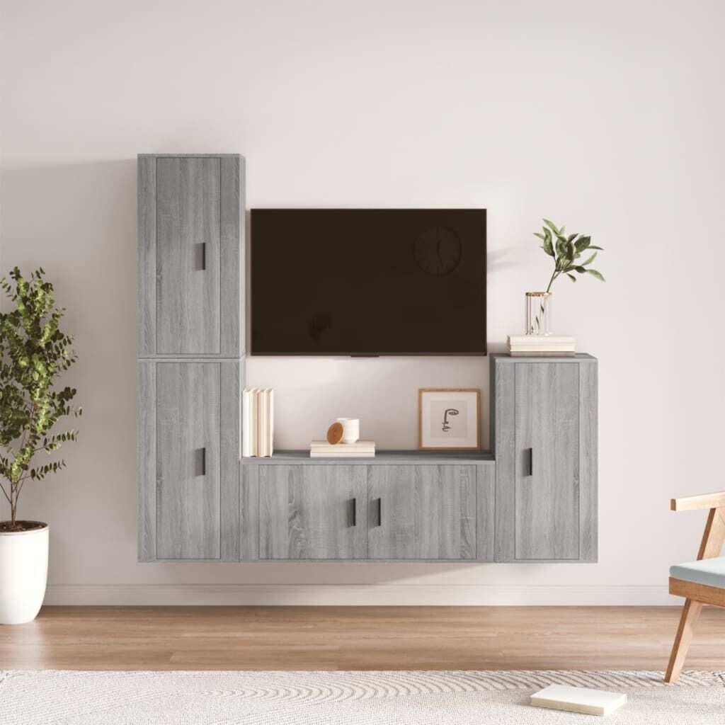 4 Piece TV Cabinet Set Engineered Wood Price