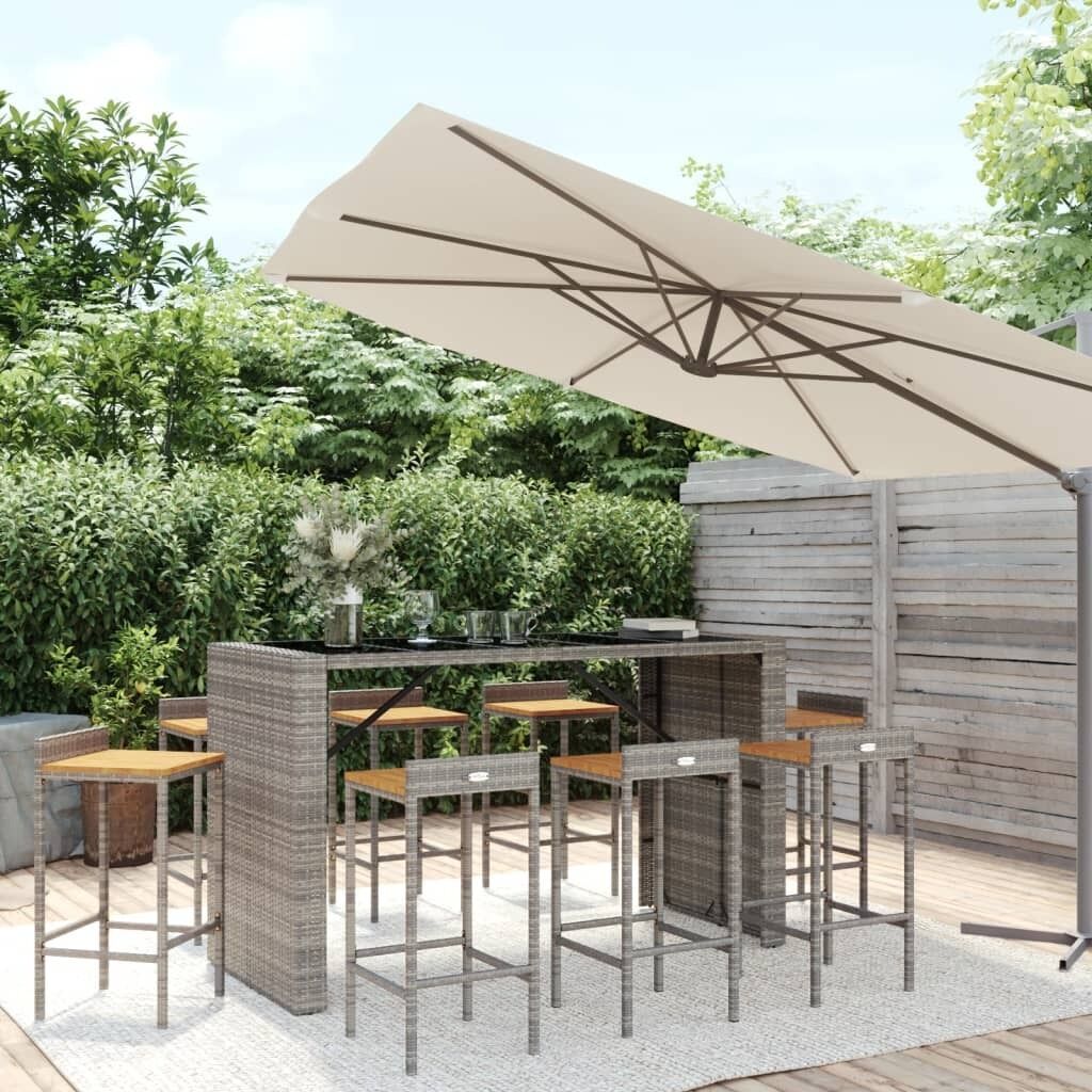 Garden Bar Set Poly Rattan& Solid Wood Acacia Price