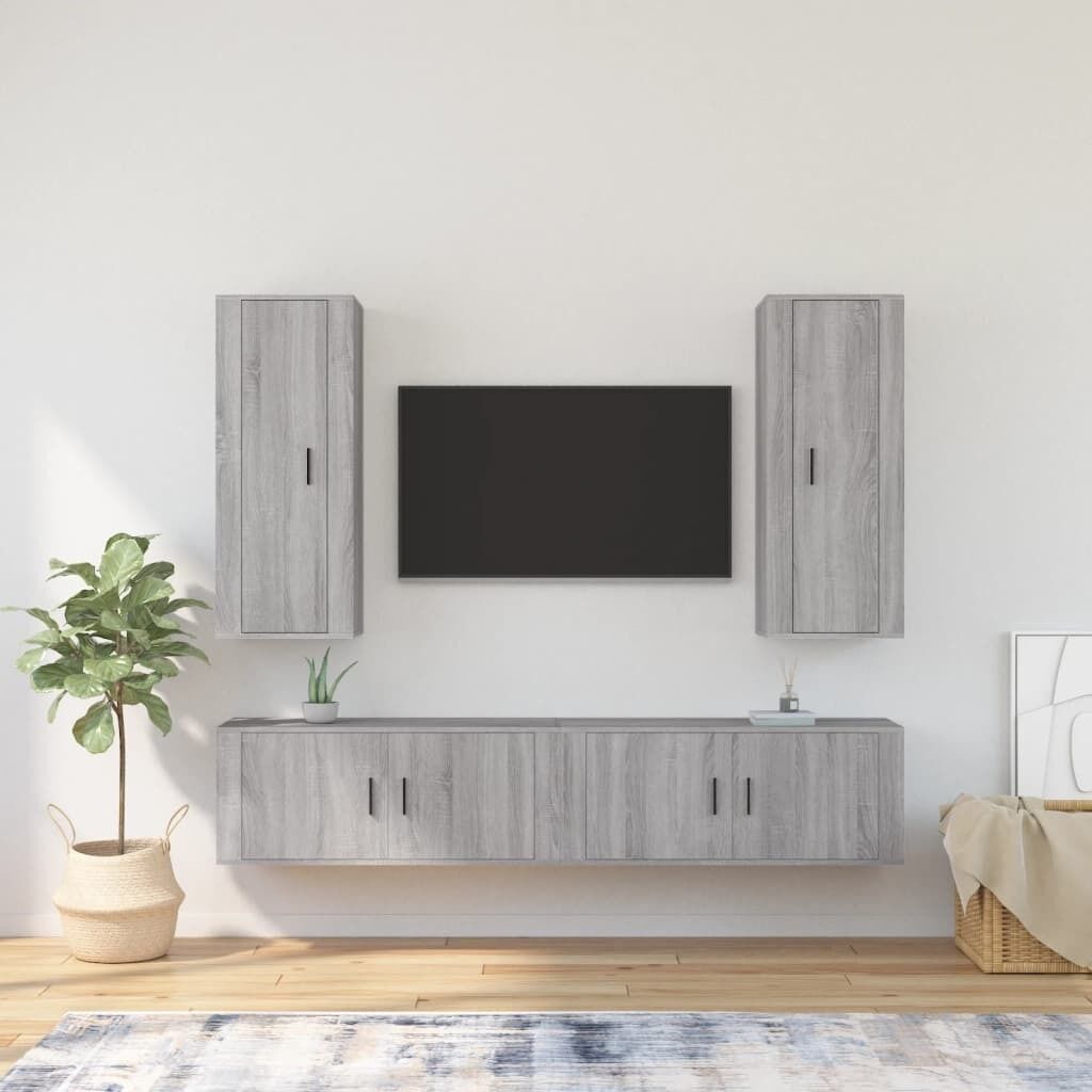4 Piece TV Cabinet Set Engineered Wood Price