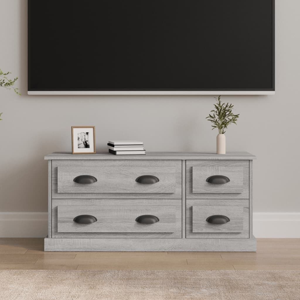 TV Cabinet White 100x35.5x45 cm Engineered Wood Price