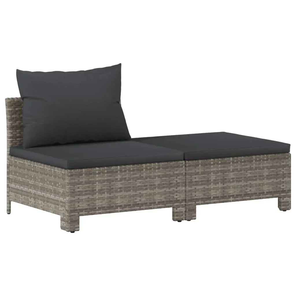 Garden Lounge Set with Cushions Grey Poly Rattan Price