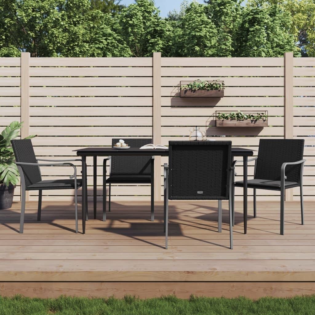 Garden Dining Set with Cushions Poly Rattan and Steel Price