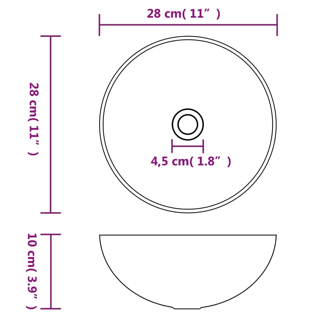 Bathroom Sink Ceramic Matt Round Price