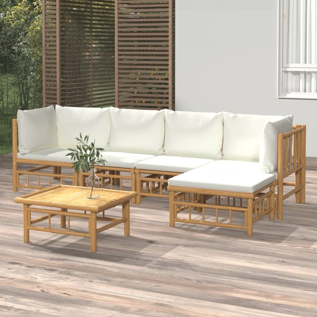 Garden Lounge Set with Cushions Bamboo Price