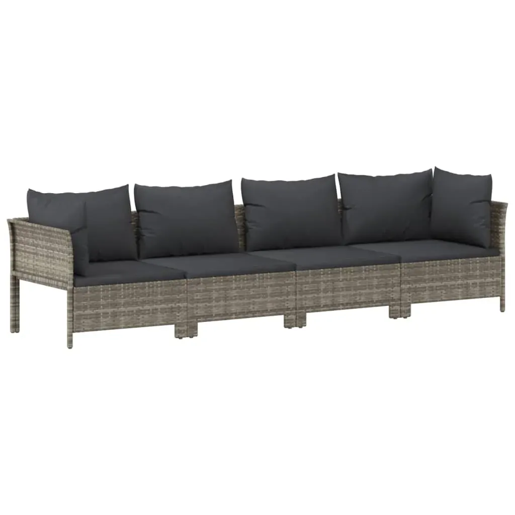 Garden Lounge Set with Cushions Grey Poly Rattan Price