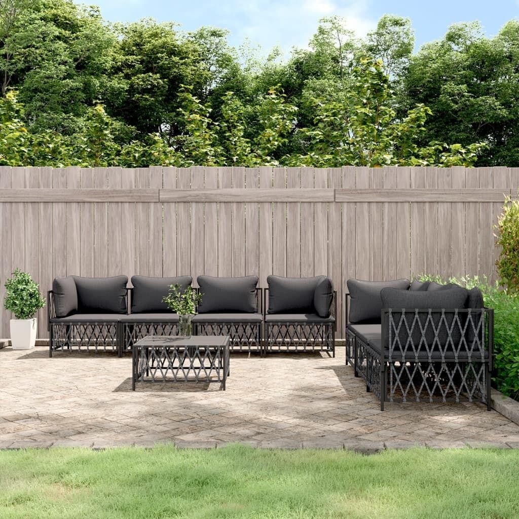 Garden Lounge Set with Cushions Steel Price
