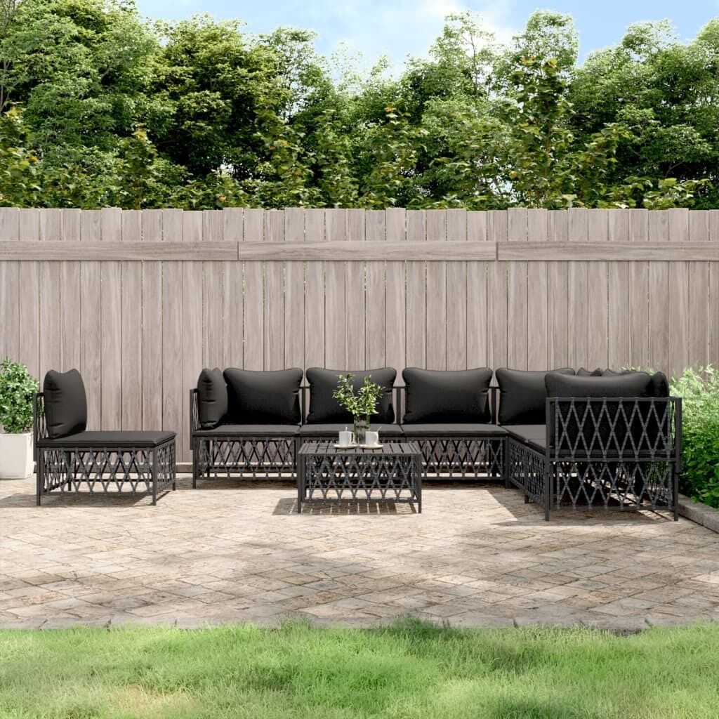 Garden Lounge Set with Cushions Steel Price