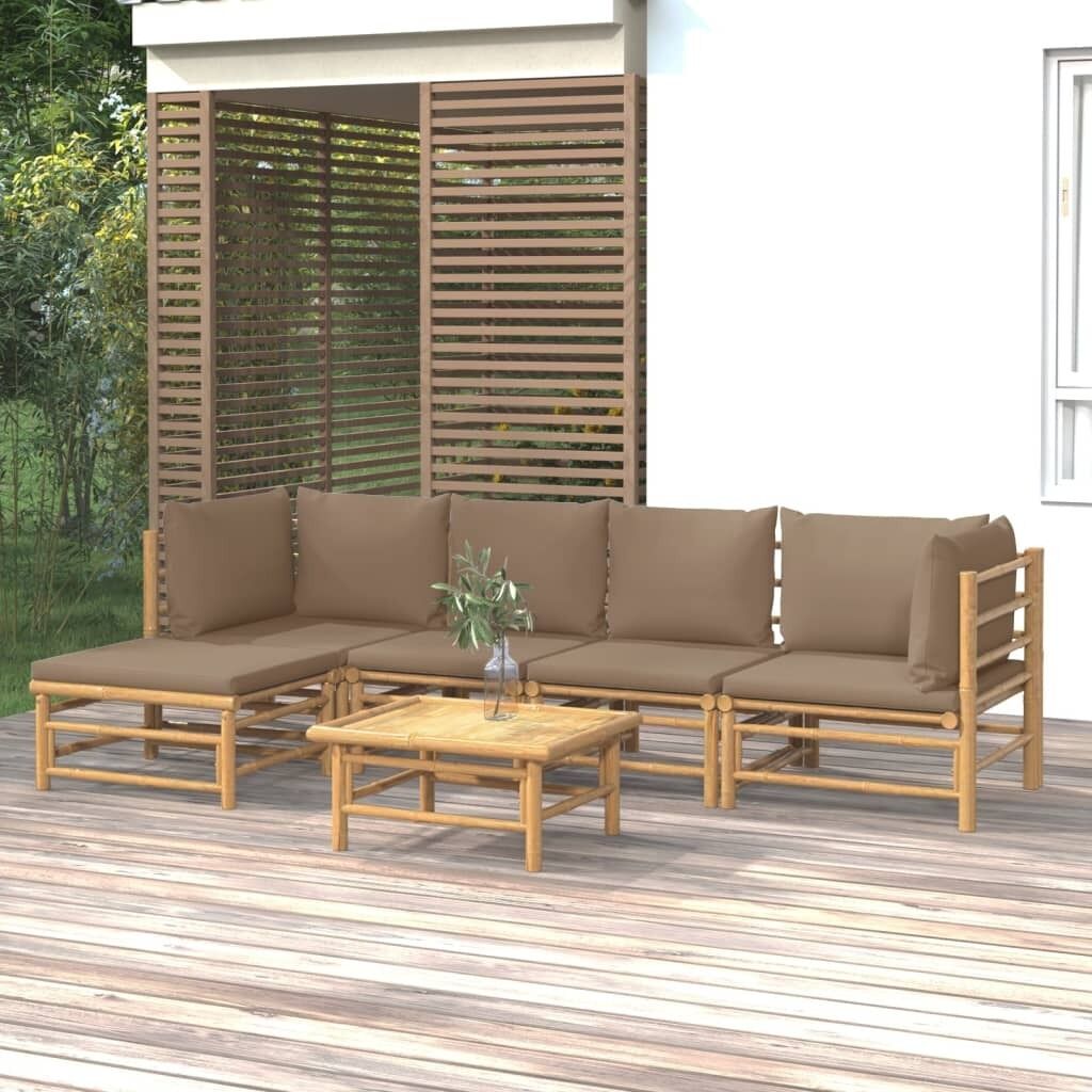 Garden Lounge Set with Cushions Bamboo Price