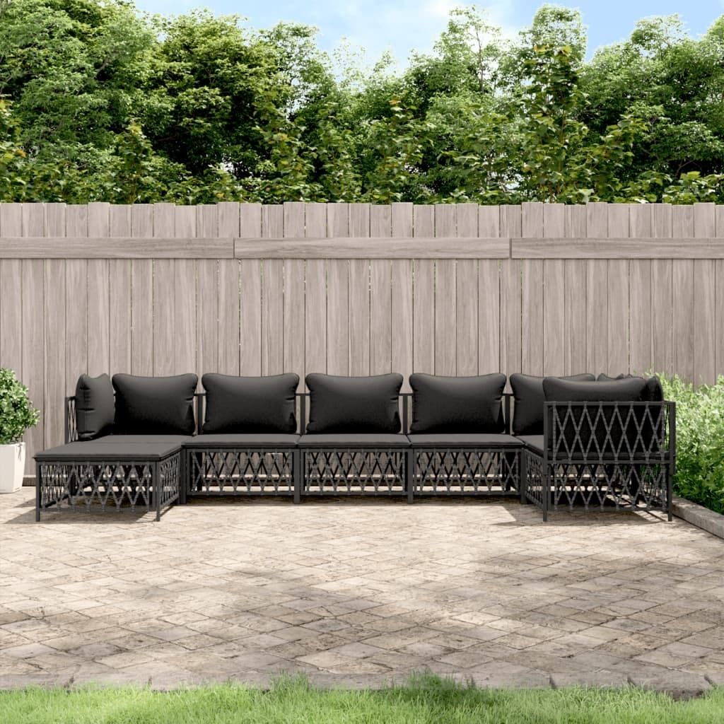 Garden Lounge Set with Cushions Steel Price
