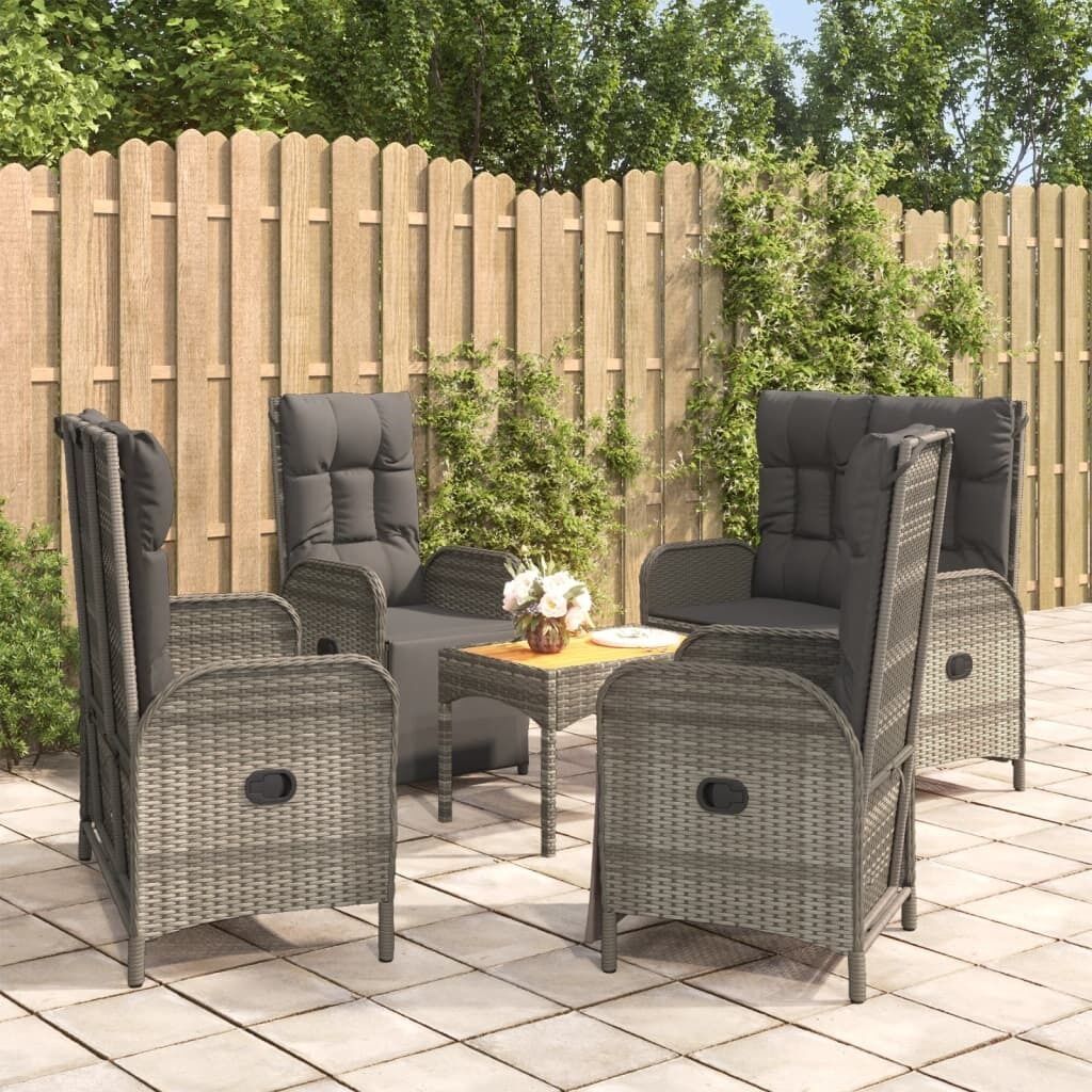 Garden Dining Set with Cushions Poly Rattan Price